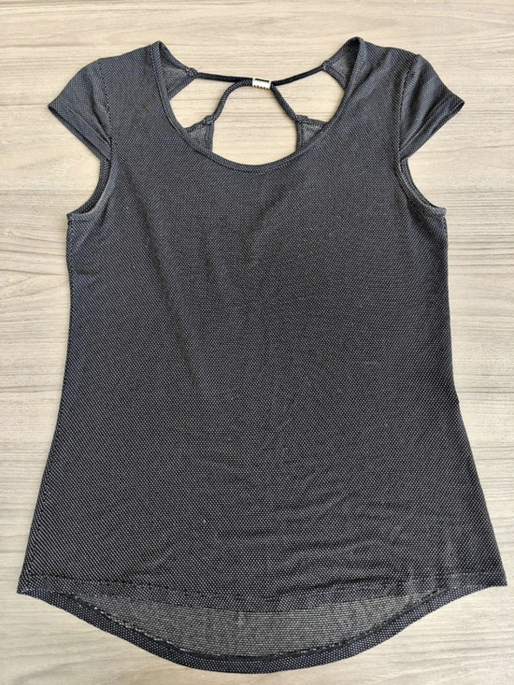 Denovo Viscose Short Sleeve Geometric Top in Black & White